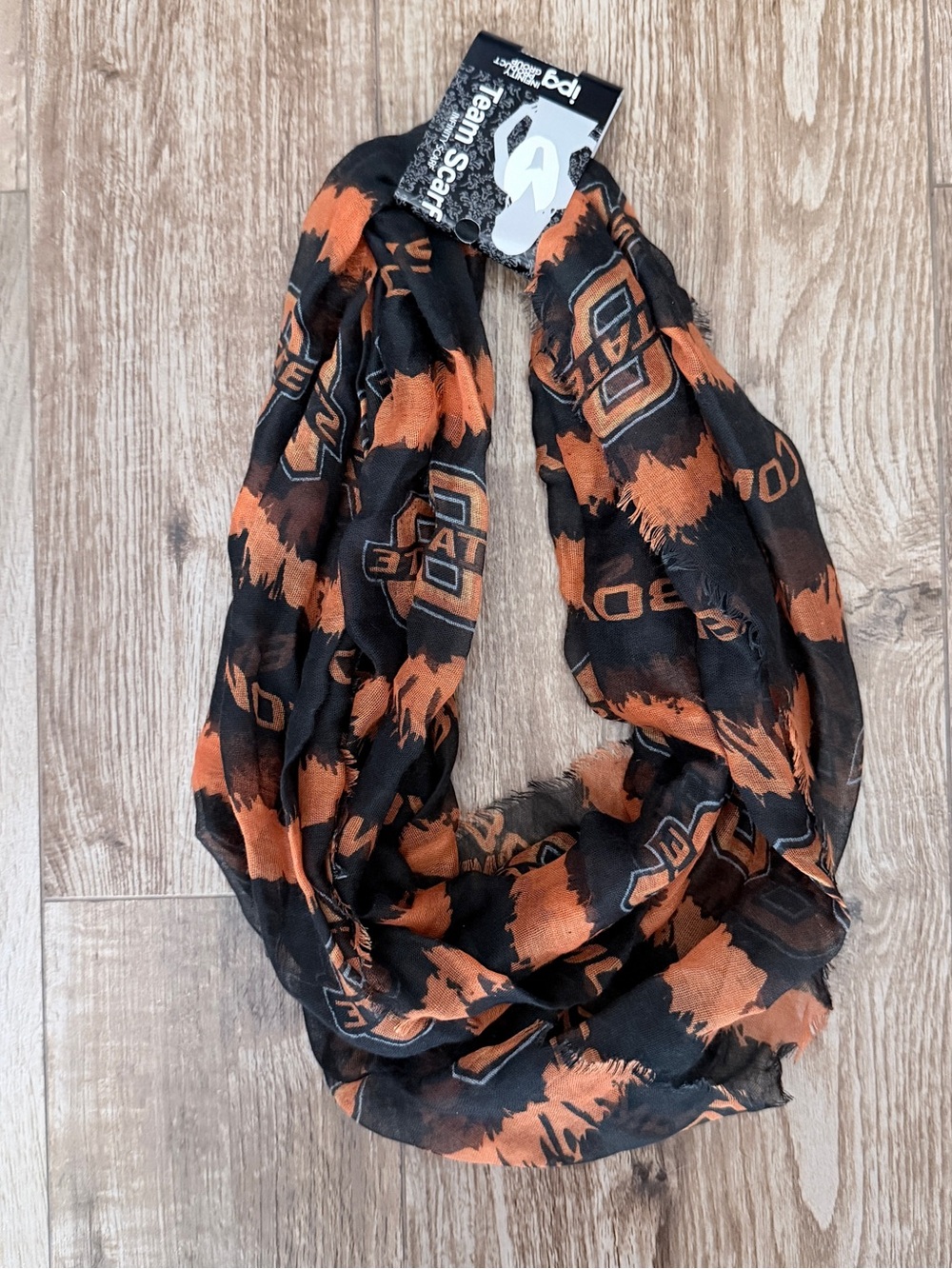 Women's Black & Orange Infinity Scarf OSU Oklahoma State University